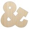 Ampersand Symbol And Unfinished Wood Shape Piece Cutout for DIY Craft Projects
